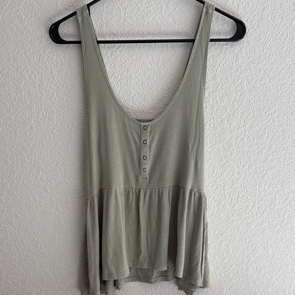 American Eagle Sage Ribbed Tank - Picture 2 of 5